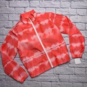 Zella Tie Dye Windbreaker in Coral Tie Dye